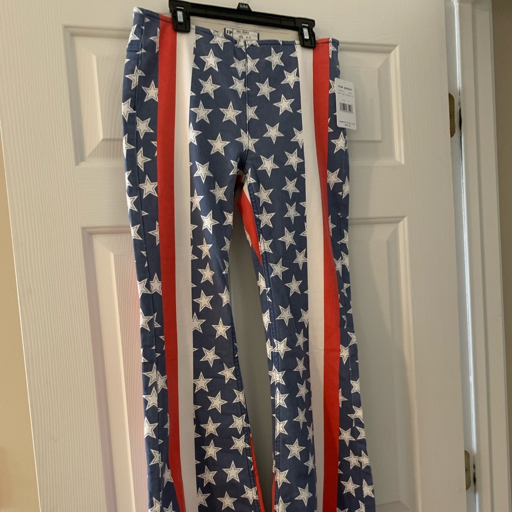 NWT Free People red white and blue flare 33 inseam